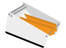 Stolní dávkovač etiket IN-OUT (120 mm)